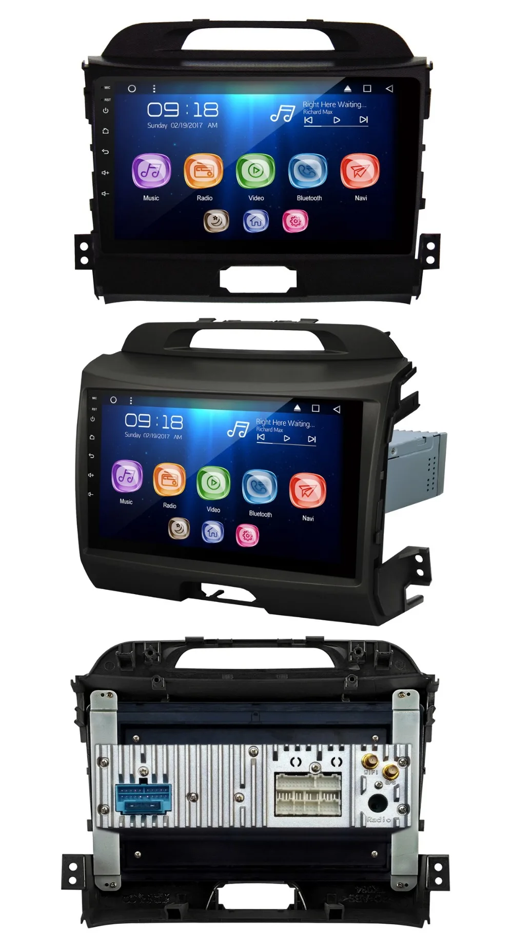 Excellent Allways 10.1" IPS Screen Android 9.0 Octa-core Ram 2GB Rom 32GB Car Multimedia for Kia Sportage 2012 with 2.5D Full Touch Screen 0