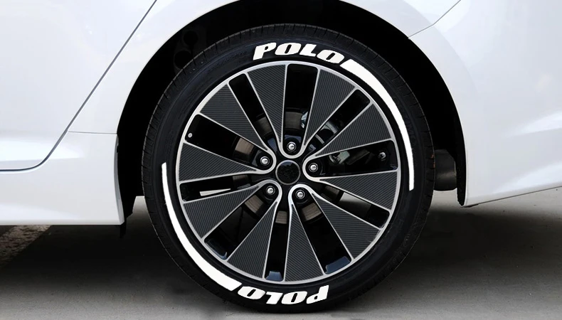 POLO Наклейки для автомобильных шин, наклейки для тюнинга автомобиля, 3D логотип, универсальные перманентные наклейки для шин, комплекты колес, этикетки, сделай сам, Стайлинг - Название цвета: POLO