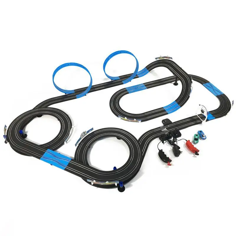 Double Electric Remote Control Toy Train Track Electric Automatic Regulation Circuit Car Racing Track Toy Set Boy Racing Track