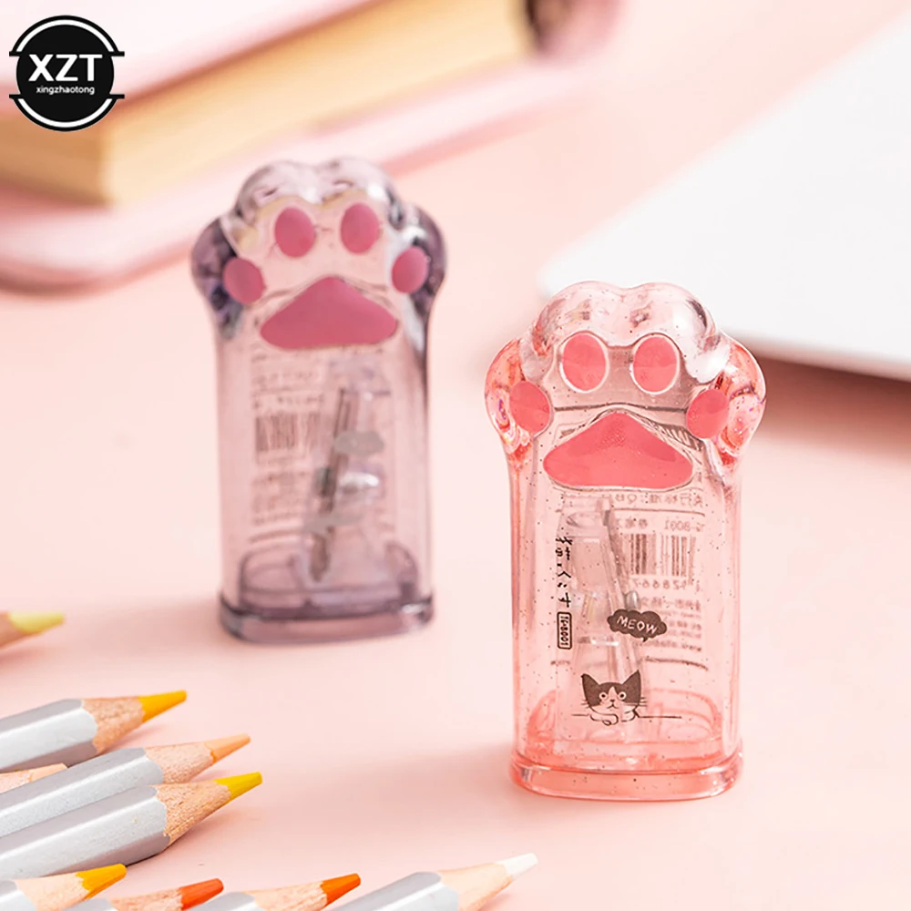 Pencil Sharpener Cartoon Cat Paw School Supplies Stationery Student Prize Kids Gift