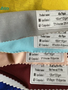 

wholesale knitted fabrics rolls high quality shirt 32s Pique Rib Fleece soft interlock Fish Terry French Ice-slip-silk Jersey