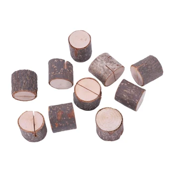 

10pcs Wooden Wedding Name Place Card Holders Home Decor