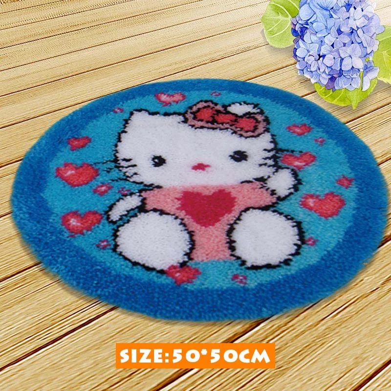 Cartoon Bear Latch Hook Rug Kits Crochet Hook Embroidery for Felting Cross Stitch Thread Embroidery Kit Stitch Thread Carpet DIY