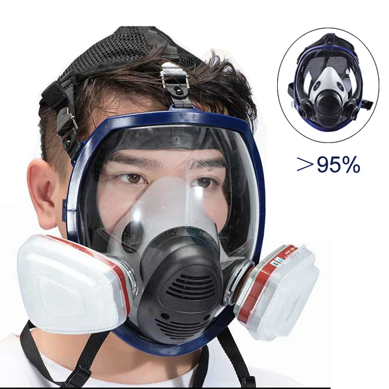 

Full Sealed Gas Mask Spray Paint Decoration Chemical Face Mouth Masks Protection Toxic Filter Respirator Goggles Anti Virus