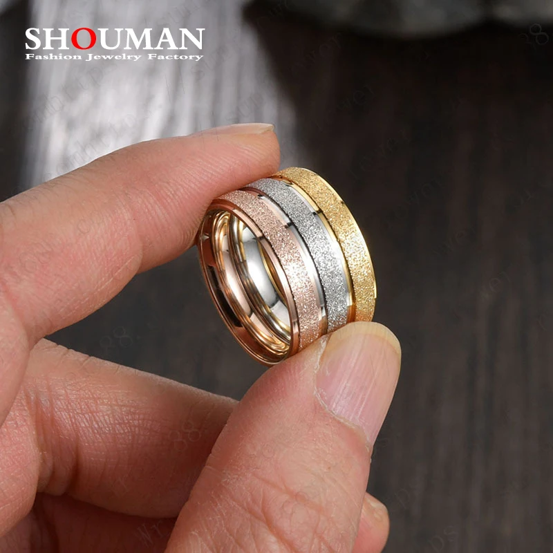 Reducido SHOUMAN-Anillo de boda de acero y titanio para mujer, sortija Simple, 2mm/4mm/6mm de ancho, abalorio de oro rosa, 2020 Erb1ejeqWyy