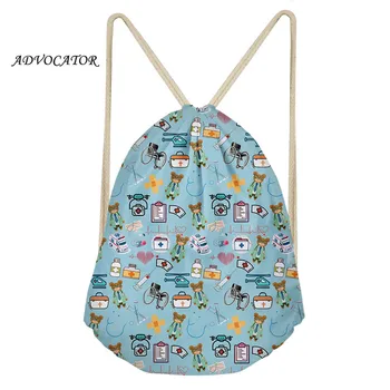 

Travel Package Cartoon Medical Tools Drawstring Backpack Bag Portable Casual String Knapsack for Women Men Mochila Tela Cordon