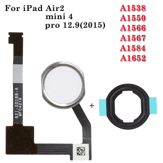 Pulsante Home assemblea nero con lunghi flex casa per iPad Mini 3