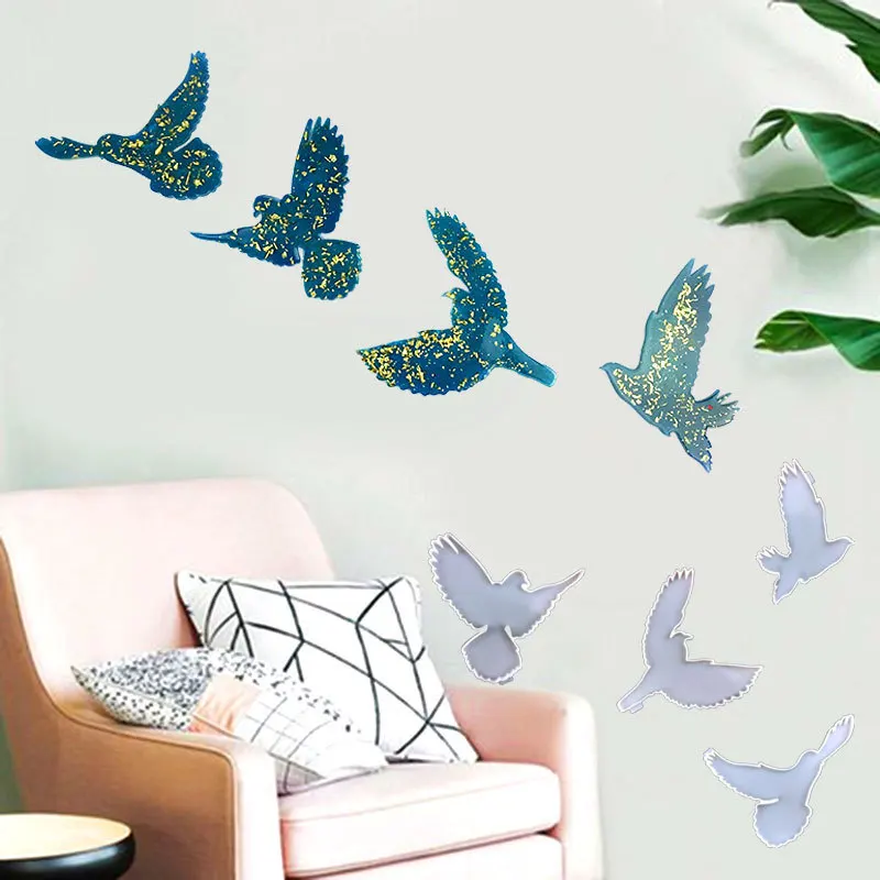 

Bird Wall Hanging Silicone Mold DIY Bird Cup Pad Wall Table Home Ornament Pendant Epoxy Molds For Resin Casting Art Mould