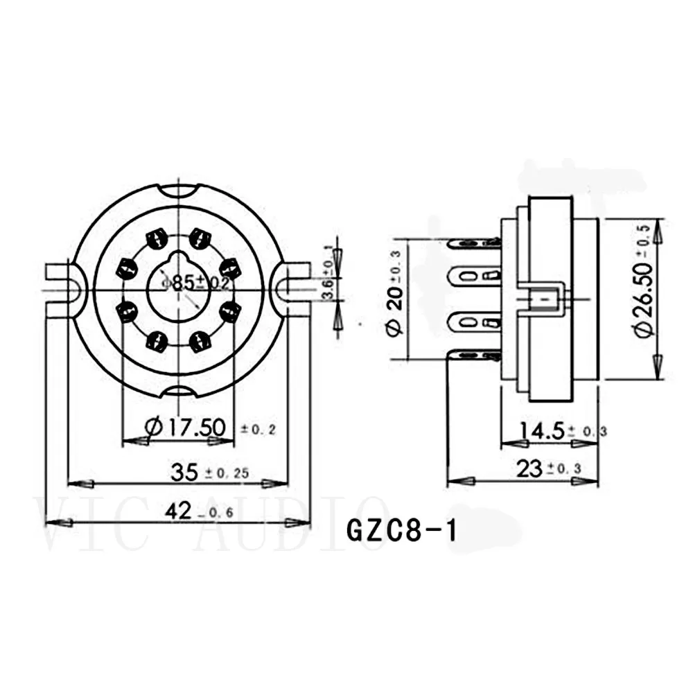 10 шт. Керамика 8PIN ламповая панель K8A GZC8 1Tube держатель для KT88 6SN7 EL34 6L6 GZ34 5881 ламповый