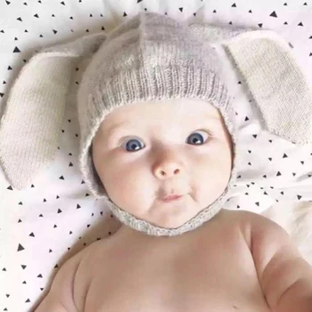 

Hot Sale Baby Rabbit Long Ear Knitted Hat Toddler Infant Beanie Cap Baby Autumn Winter Hat