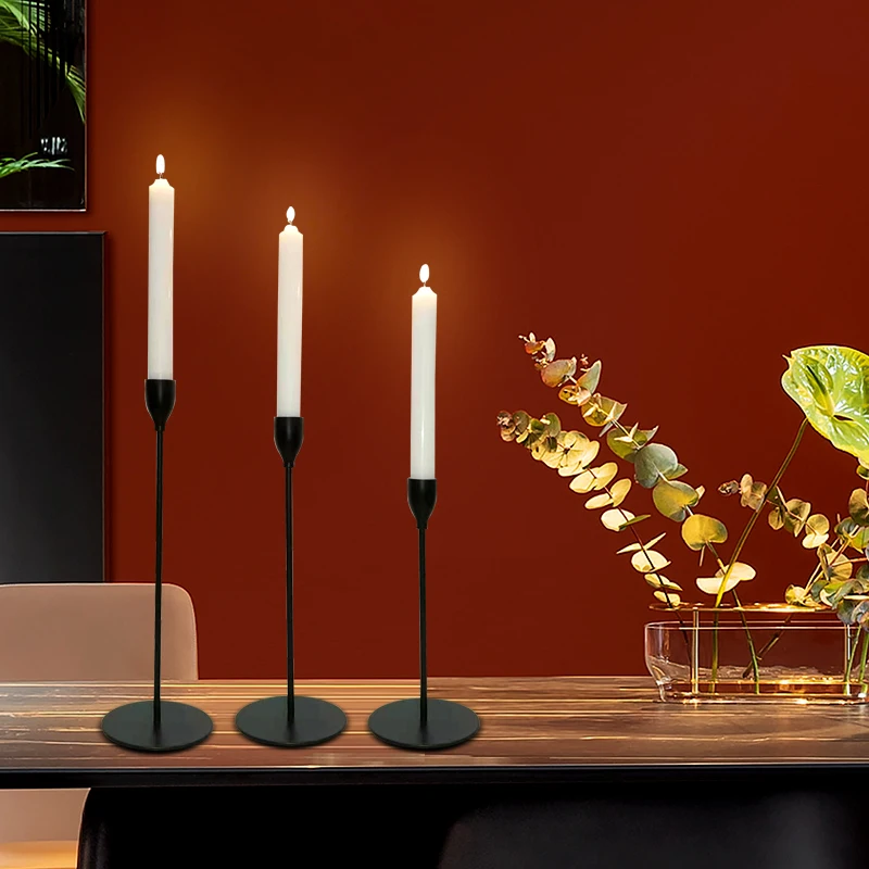 

Simple and Romantic Vintage Black Candlestick Candlelight Dinner Props Decoration Wedding Decoration Party Christmas Candlestick