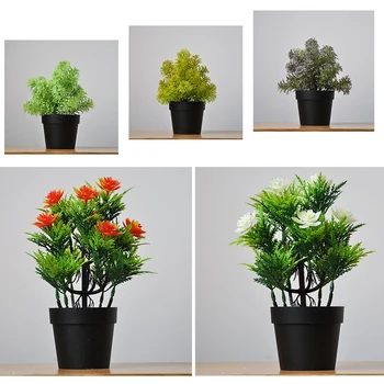 

potted flowers decor bonsai artificial flowers plants grass fake Plastic Small Tree craft supplies home/garden/youth desk deco