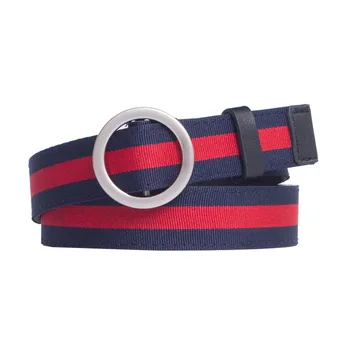 

High Quality Women Fashion 2020 Canvas Simple Student Jeans Waistband Fine New Style Decoration Stripe Weaving Women's Belt