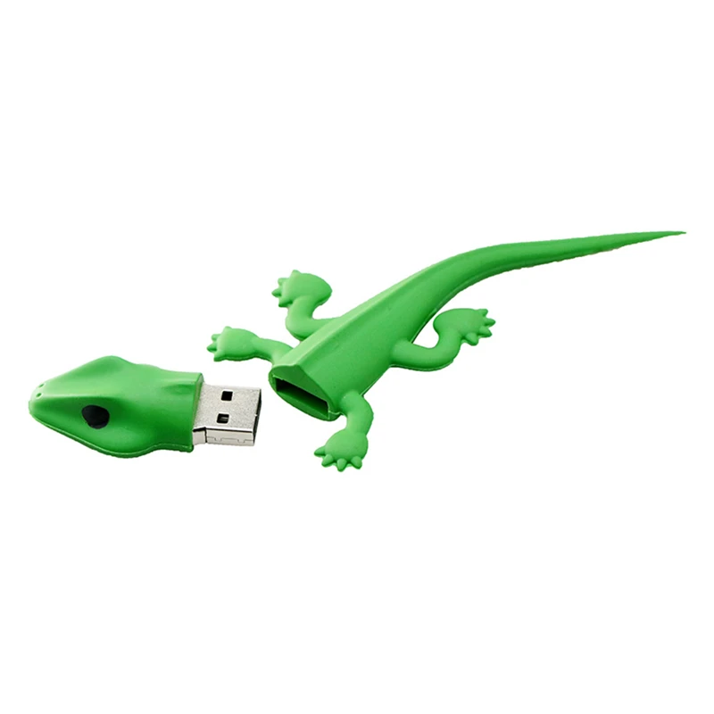 USB2.0 зеленый Ящерица Геккон USB флэш-накопитель силиконовый милый 256 ГБ 32 ГБ 128 ГБ 4 ГБ 8 ГБ 16 ГБ карта памяти Флешка животное мини-подарок