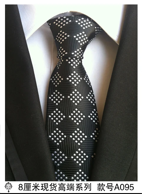 Шелковый плотный тканевый Галстук Пейсли для мужских галстуков дизайнерские модные мужские галстуки 8 см темно-синий и красный полосатый галстук свадебное платье - Цвет: A095