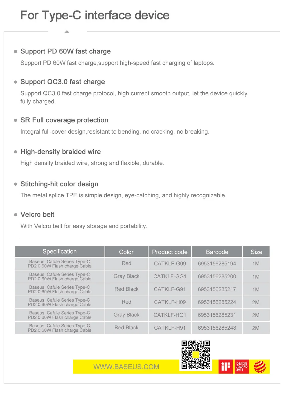 Baseus кабель usb type-C для Redmi K20 Note 7 Pro Quick Charge 4,0 кабель type-C для samsung S9 USB-C
