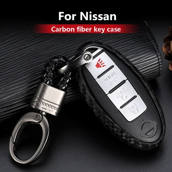 

For Nissan Qashqai J10 J11 X-Trail t31 t32 kicks Tiida Pathfinder Murano Note Juke Carbon Fiber Shell Car Remote Key Cover Case