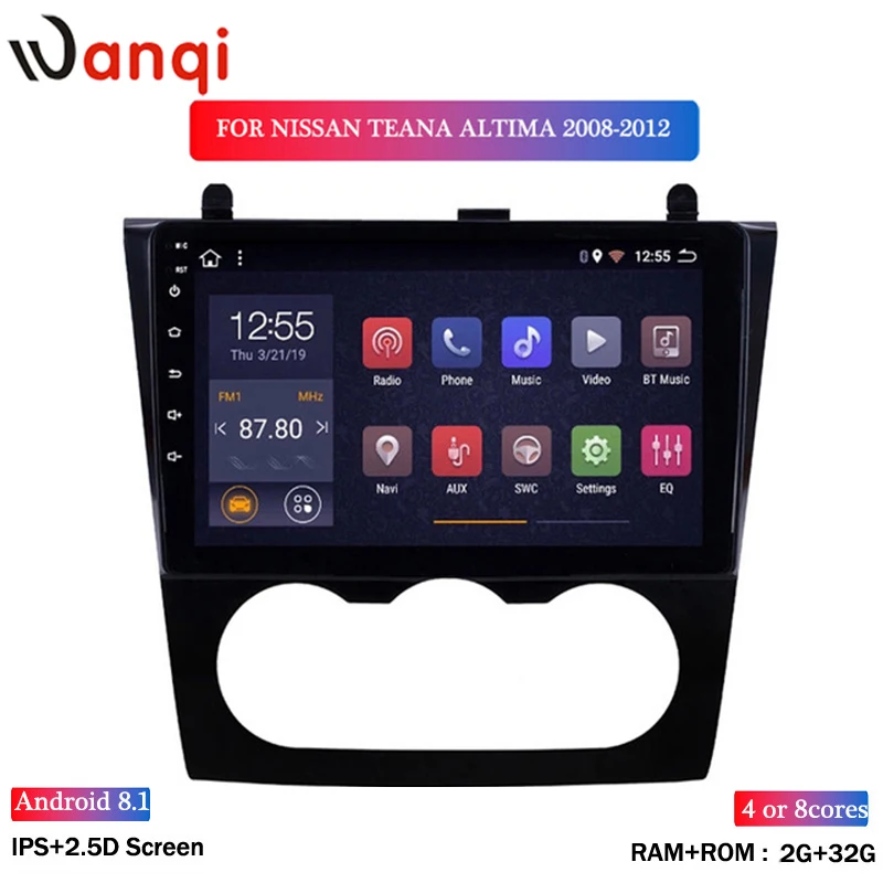 Wanqi 2G RAM 32G ROM Android 8 1 9 дюймов HD GPS навигация автомобильное радио для 2008-2012 Nissan Teana ALTIMA