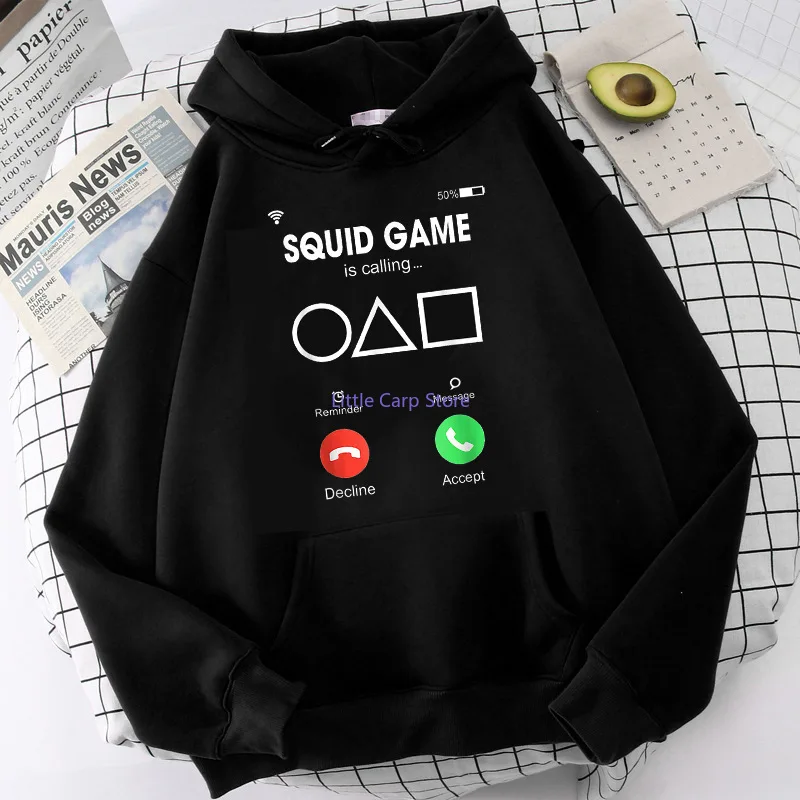 Squid Game Squid Game Hooded Cartoon Sweater Men's in Stock 1
