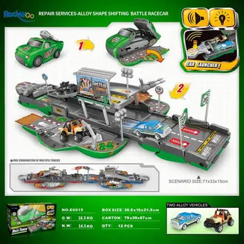 

2020 Children's Toy Catapult Battle Container City Truck w/ Music & Light Storage Box 2 Sliding Small Alloy Car Model Toys