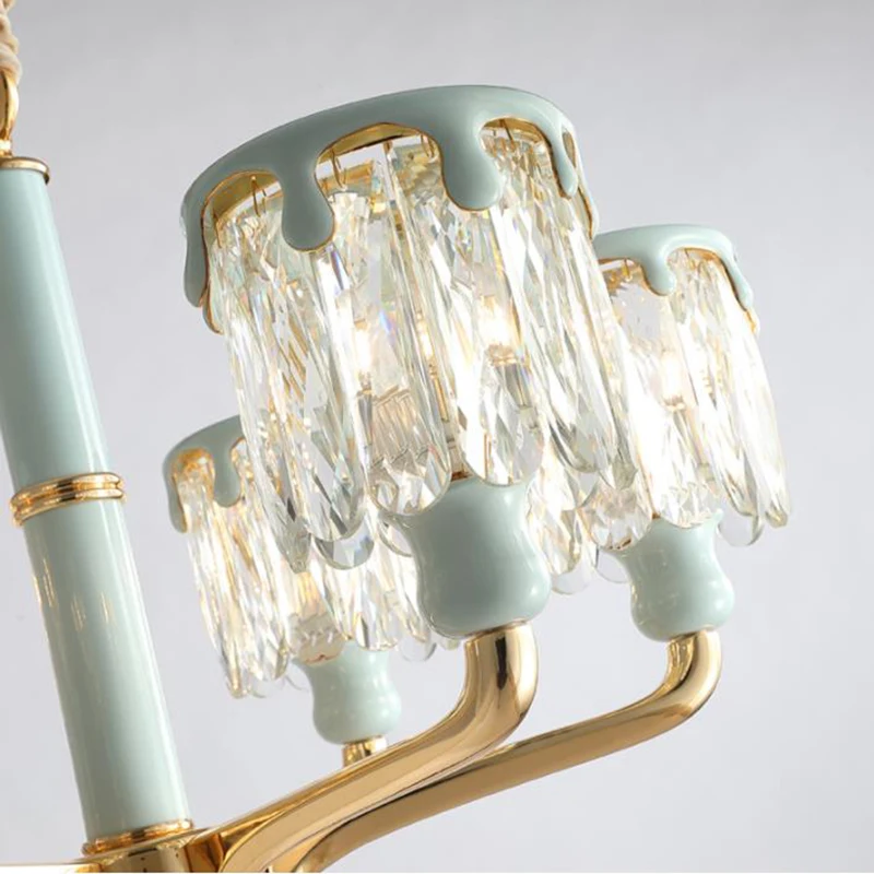 Светодиодный светильник в стиле пост-модерн с кристаллами, подвесной светильник в европейском стиле, светодиодный светильник в виде люстры для гостиной, столовой, спальни