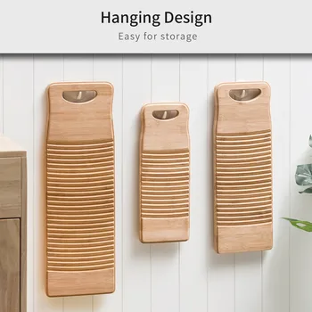 

1pc S/M/L Wood Washboard Antislip Thicken Washing Board Clothes Cleaning For Home Laundry Anti-skid Wave-faced Washboard