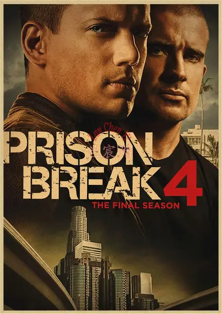 Prison Break Clássico Filme Kraft Papel Poster Bar Cafe Sala De