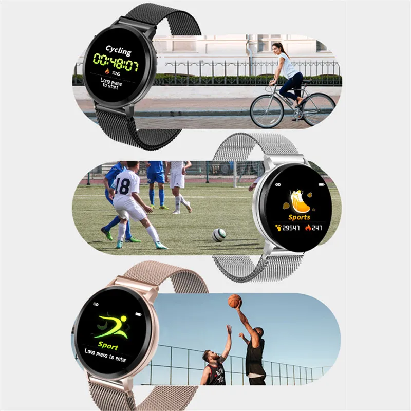 Смарт-часы женские водонепроницаемые фитнес-трекер пульсометр Монитор артериального давления шагомер спортивные ручные умные Браслеты Fit bit