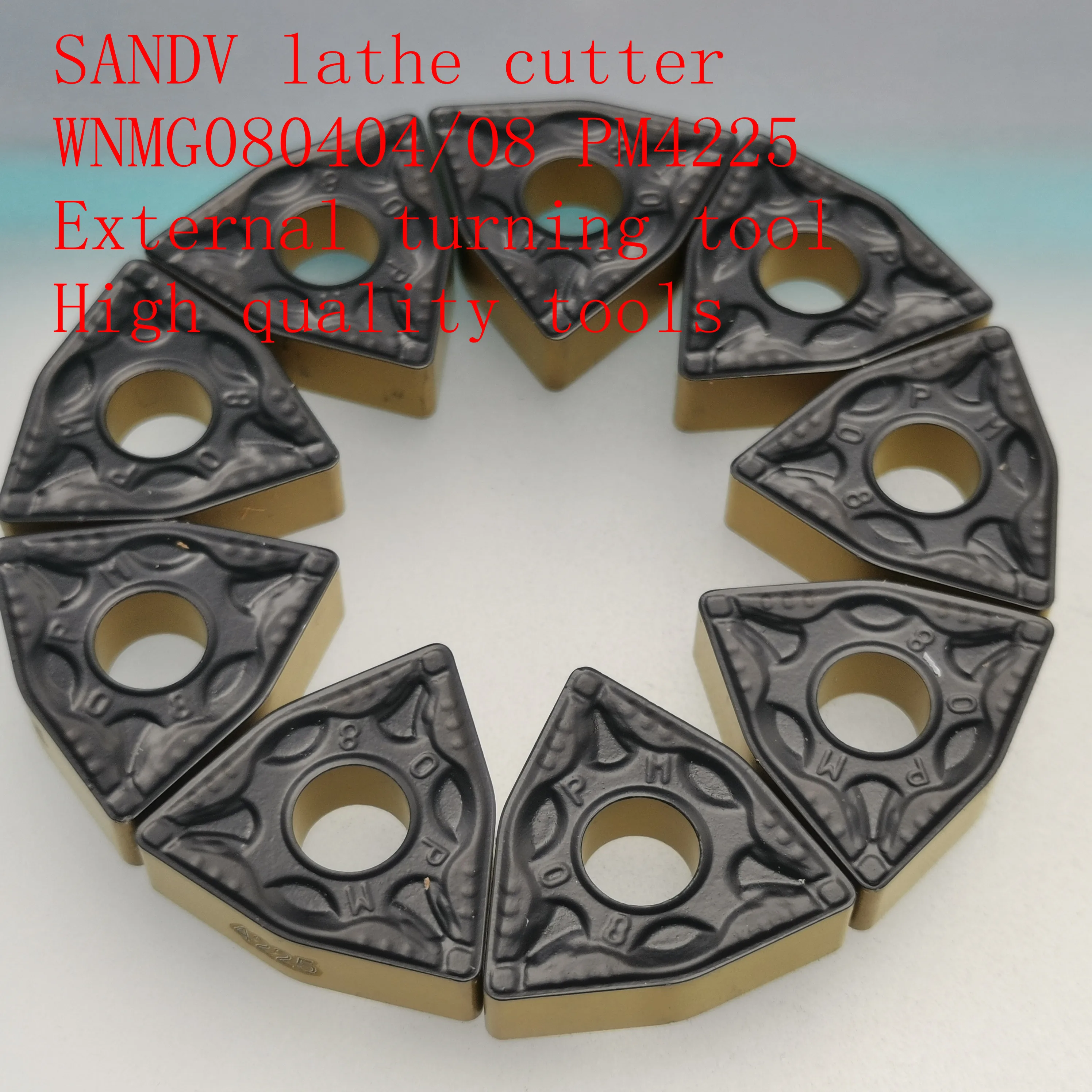 

SANDV high quality lathe tool WNMG080404/WNMG080408 PM4225 carbide tool, external turning tool CNC tool R0.4 finishing tool