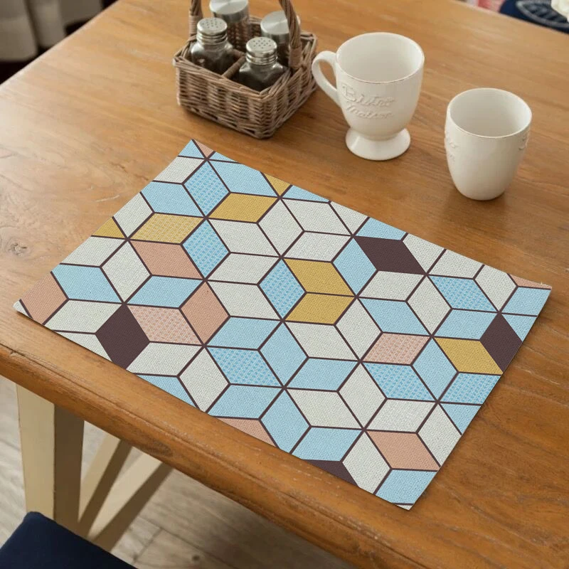 

Fuwatacchi Colorful Geometric Pattern Table Mats Creative Table Napkin for Dinning Table Pads Kitchen Decor Placemats Accessorie