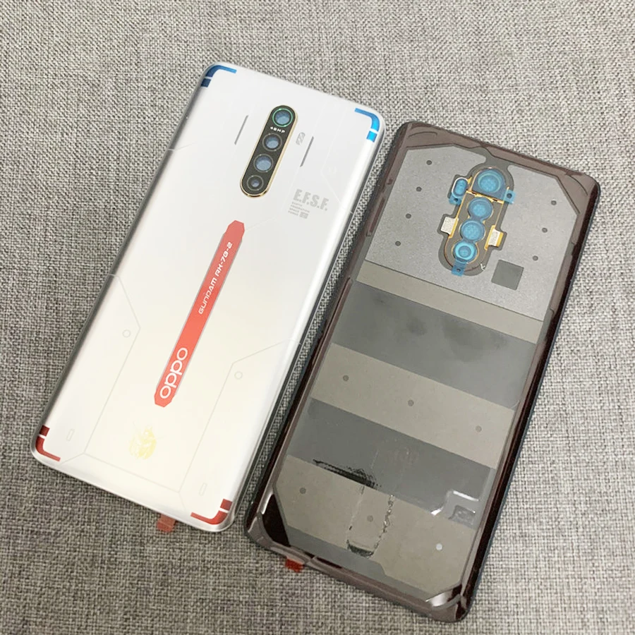 100% Original Gorilla Glass 5 For OPPO Reno ACE Gundam version Back Housing  Back Cover door Glass Battery Case Replacement