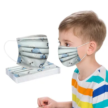 

10/50/100PCS Children's Face Maks Disposable Face Mask Cartoon owl print 3Ply Ear Loop Dust Proof Mouth Cover Mascarar