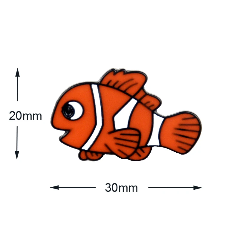 

100pc Cute Fish Badge Kawaii Animal Enamel Brooch Pin Coat Lapel Pin For Jewelry Accessories
