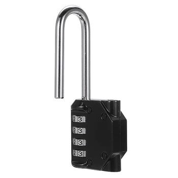 

Heavy Duty 4 Digit Combination Padlock Number Luggage Travel Code Lock Long Shackle Weatherproof Security Padlock