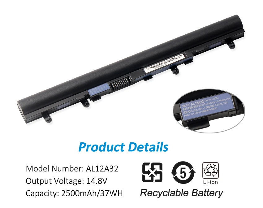 Kingsener-bateria do Portátil para Acer Aspire Al12a32 Al12a72 v5 V5171 V5431 V5531 V5-431g V5-471 V5-571 V5-471g V5-571g 2500mah - Imagem 2