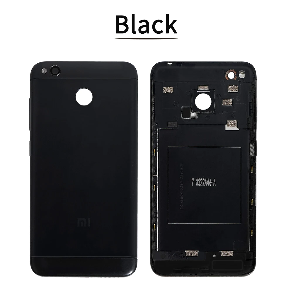 Оригинальная задняя крышка корпус батареи для Xiaomi Redmi 4X Задняя крышка батареи металл+ стекло камера+ боковые клавиши задняя крышка корпуса - Цвет: Black