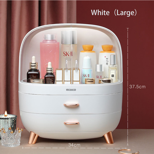cosmetic storage box large capacity skin care dressing table high-definition cosmetic mirror dust-proof storage box