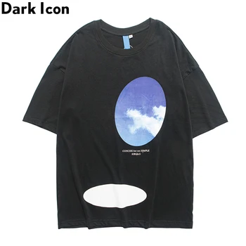 

Dark Icon Printed High Street Tshirt Men 2020 Summer New Round Neck Men's T-shirt Cotton Tee Shirts Male Top