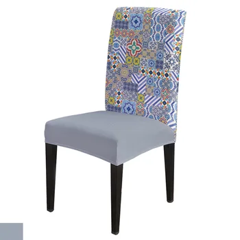 

Moroccan Pattern Doodling Color Office Chair Cover Spandex Chair Cover Elastic Printing Home Hotel Wedding Dining Chair Covers