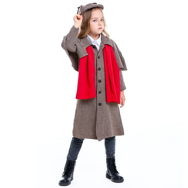 

Kid Sherlock Holmes Costume Detective Children Boy Girls Book Week Book Day Outfit Halloween Fantasy Fancy Dress