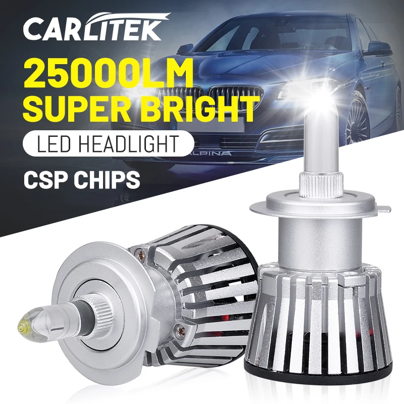 Светодиодные автолампы Carlitek H7 H11 H8 H9 360 градусов 25000LM 9005 9006 HB3 HB4 светодиодный 6000K 12 В