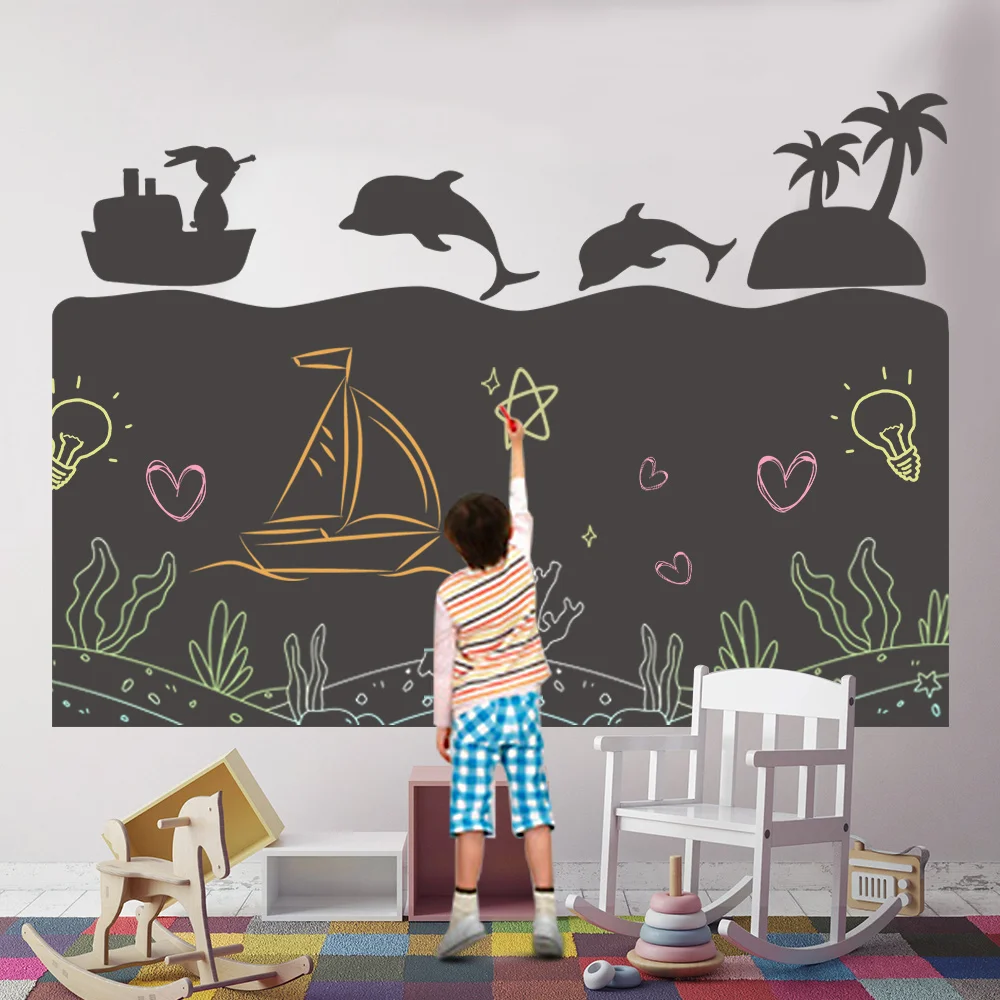 Creative Children Kids Drawing Paper Toys DIY Painting Writing Doodle Blackboard Wall Decor Sticker Montessori Educational Toy | Игрушки и