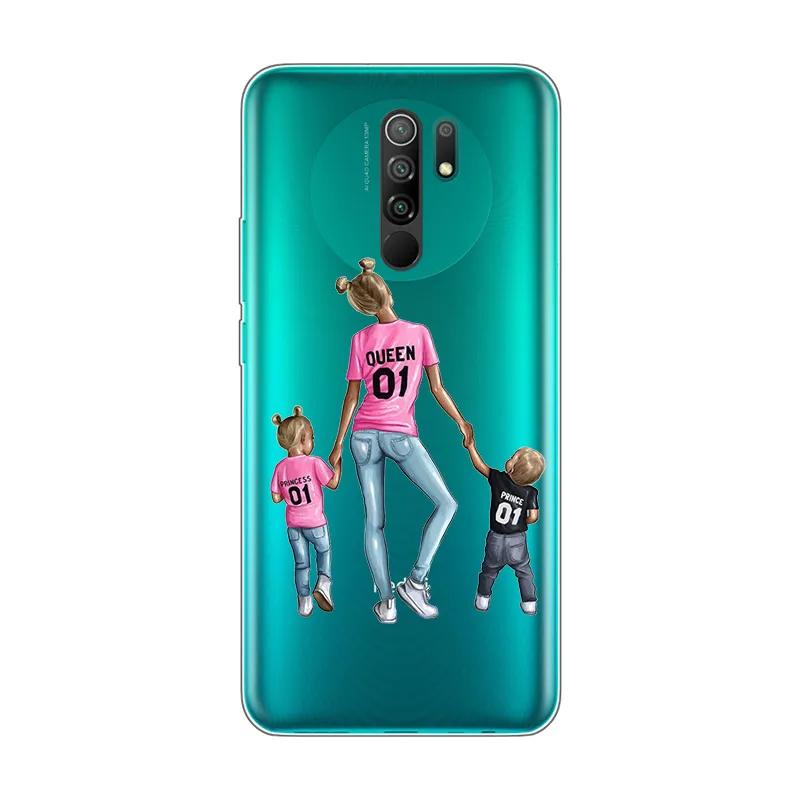 Family Mom Baby Dad Silicone Cover For Xiaomi Redmi Note 10 10S 9 9S Pro Max 9T 8T 8 7 6 5 Pro 5A 4X 4 Phone Case