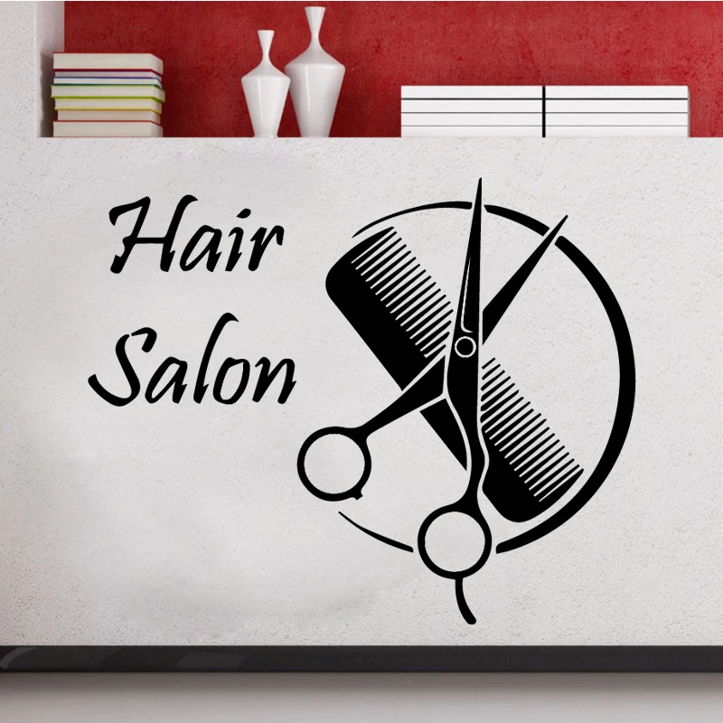 Barber Shop Wall Stickers Modern Fashion Hair Salon Wallsticker Home Decoration For Living Room Background Wall Wall Stickers Aliexpress