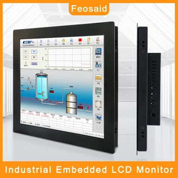 

Feosaid 15 inch Industrial Computer Monitor 15" Resistance Touch LCD screen display With VGA/HDMI/DVI Inputs Tablet Monitor