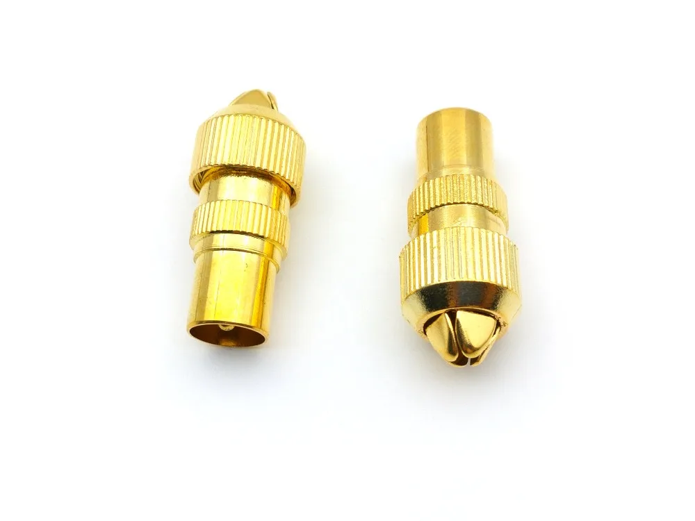 100pcs Gold Plated TV Male Aerial Connector RF Coax Cable Plug Freeview Coaxial New