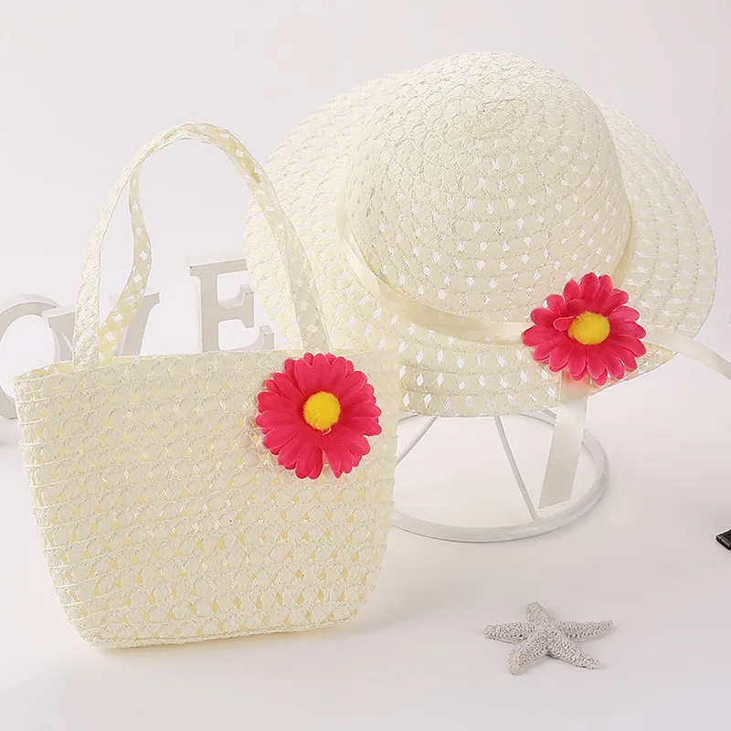 Beach Hat New Summer Children Wide Brim Straw For 3-7 Old Years Holiday Travel