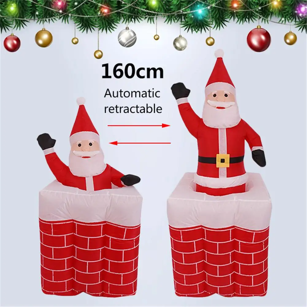 

1.6 M Inflatable Santa Claus Lifting Chimney Inflatable Inflatable Light Christmas Ornaments Inflatable Lifting Chimney Santa Cl