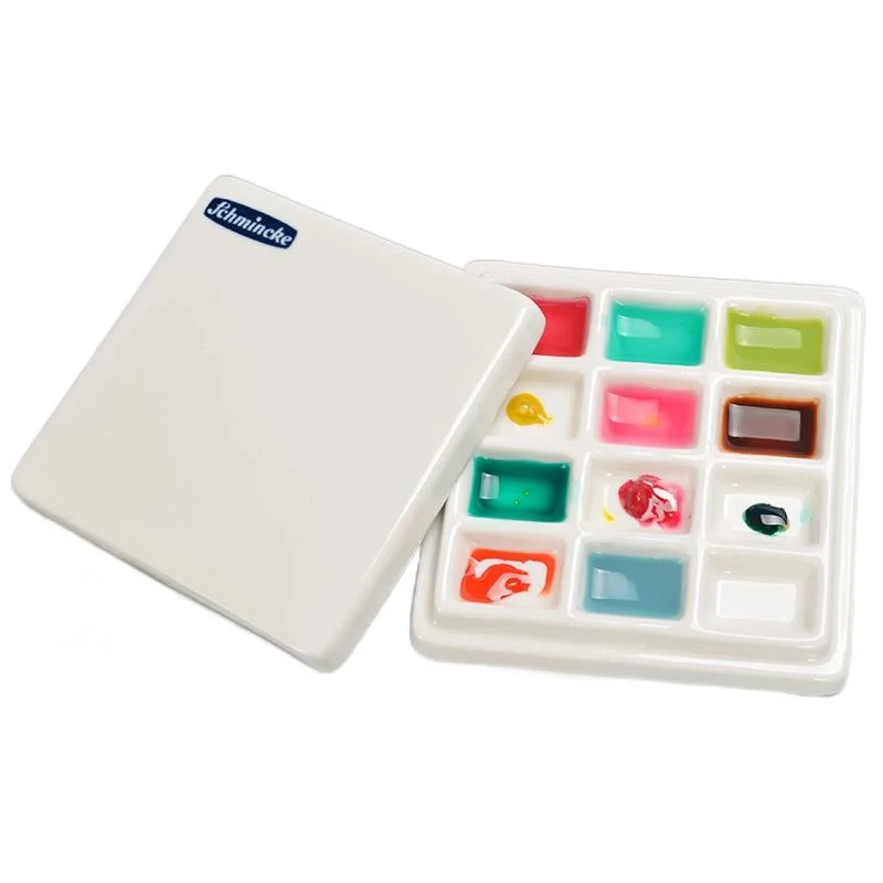 Watercolor palette Color palette Paint tray 12/20 grid ceramic palette multifunctional art paint box