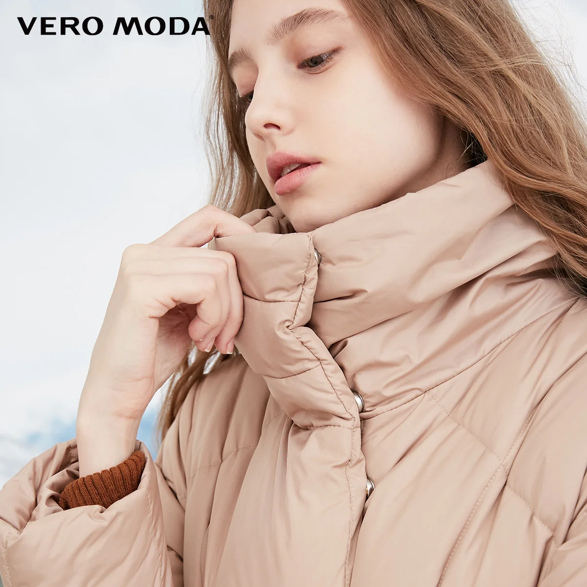 Vero Moda женский с высоким воротником ветрозащитный рукав 80% белый утиный пух длинный пуховик парка пальто | 318412501